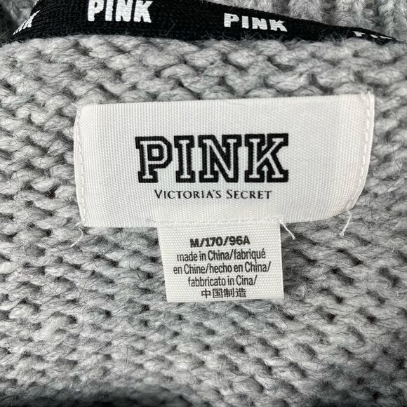 Pink By Victoria’s Secret Gray Knit Crew Neck Sweater - Women’s M - Picture 9 of 9